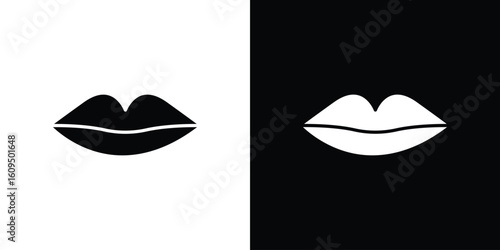 Lips icon. black and white line icons pack.