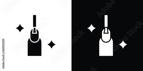Manicure icon. black and white line icons pack.