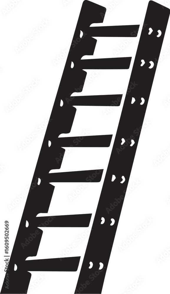Fototapeta premium Wooden ladder vector silhouette
