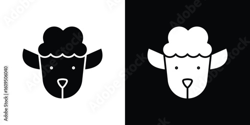 Sheep icon. black and white line icons pack.
