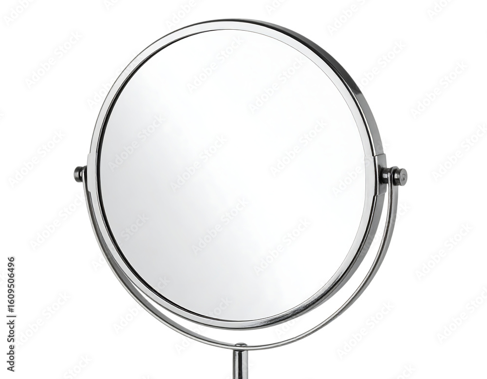 Fototapeta premium Chrome Double-Sided Rotating Vanity Mirror on Stand