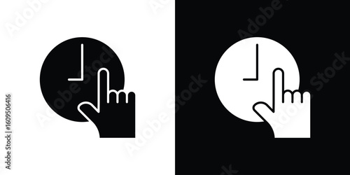 Specify at time icon. black and white line icons pack.