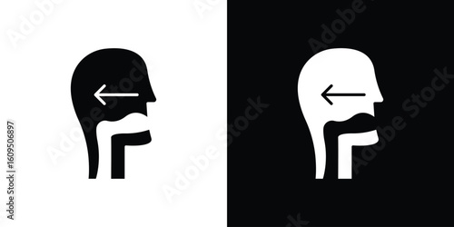 Swallowing reflex icon. black and white line icons pack.