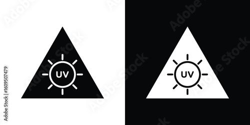 UV light do not look signs. black and white line icons pack.