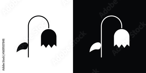 Wilted flower icon. black and white line icons pack.
