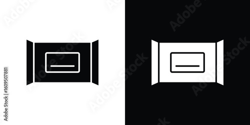 Wipes pack icon. black and white line icons pack.