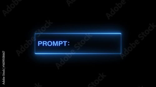 AI prompt on digital device concept on the transparent background. perfect for innovation.  futuristic interface shows a prompt button generating data streams