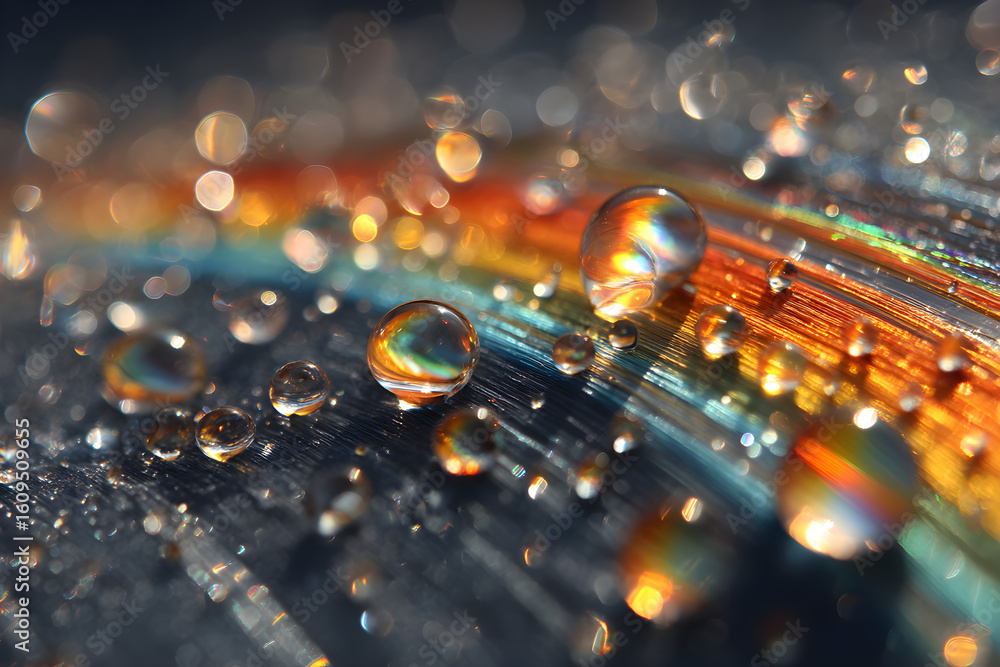 Rainbow Water Drops on Paint Rainbow Water Drops on Paint