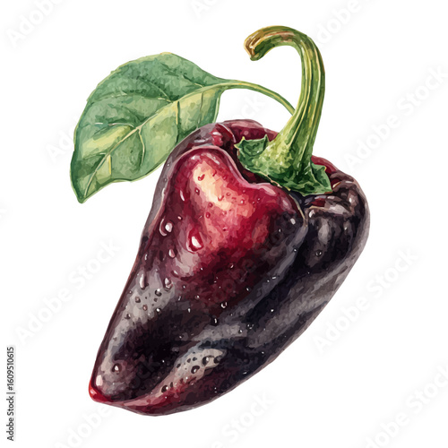 Mole Poblano in watercolor style, vector illustration, isolated on white background.