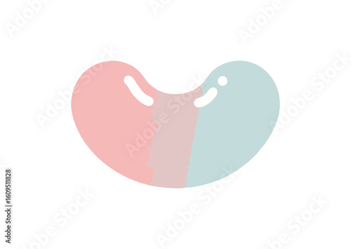 Pastel-colored abstract shape with gradient effect on light background and copy space