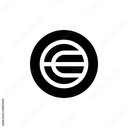 WLD, Worldcoin flat design icon logo