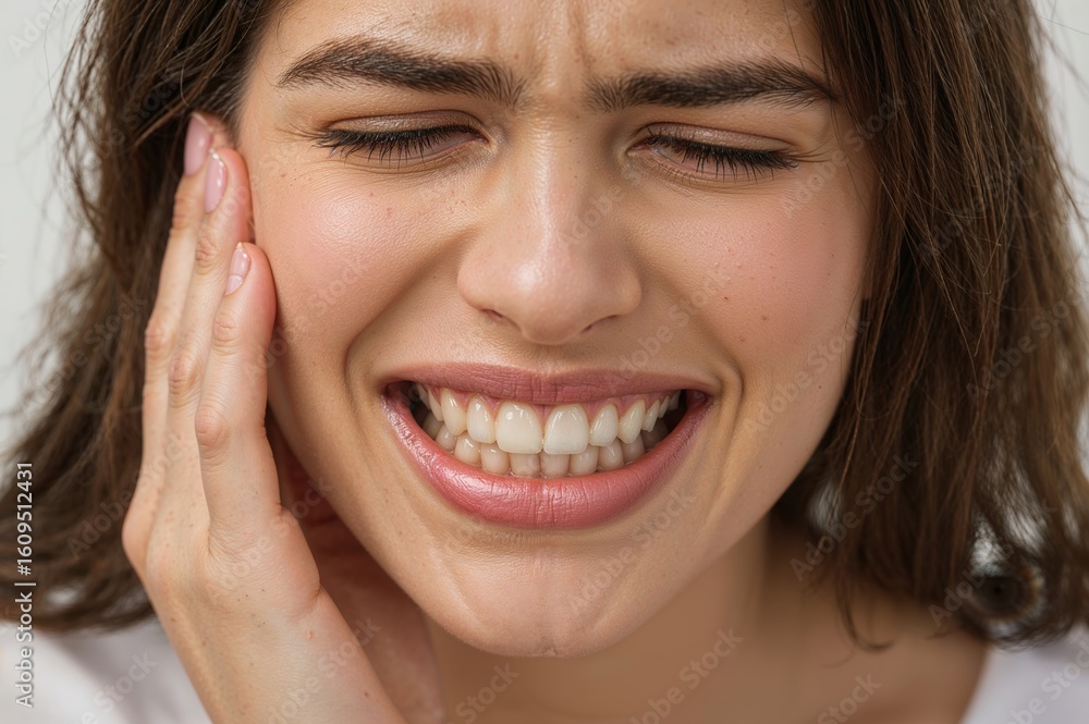 Obraz premium Patient experiencing dental emergency tooth pain perfect for oral healthcare dental treatment medical education dental care awareness materials