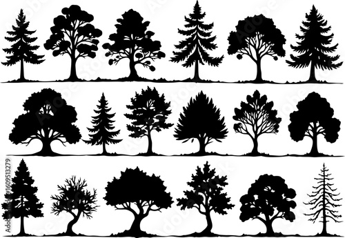 ree Silhouettes Bundle | Tree Vector Clipart