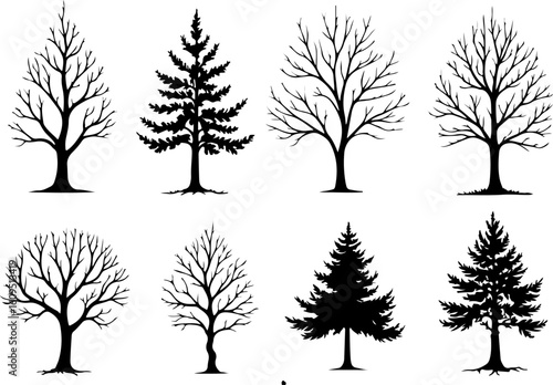 ree Silhouettes Bundle | Tree Vector Clipart