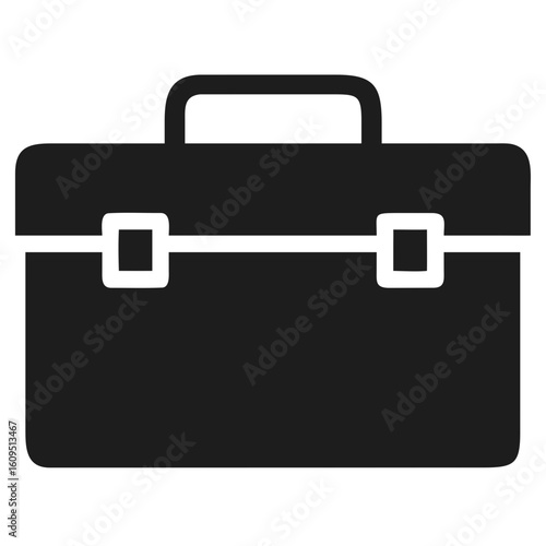 Vector illustration of a closed toolbox silhouette design suitable for various creative projects and graphic designs.