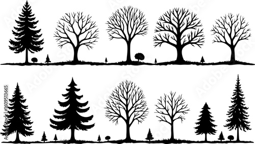 ree Silhouettes Bundle | Tree Vector Clipart