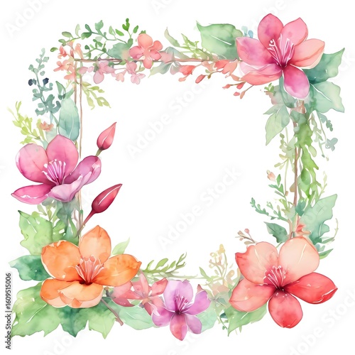 Vibrant camellia flowers watercolor art for creative postcard and greeting card designs for various celebrations and holidays Generative AI