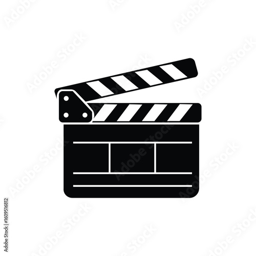 clapperboard vector, Flat design film clapperboard icon for video production movie editing multimedia interface or film industry graphic in creative projects
