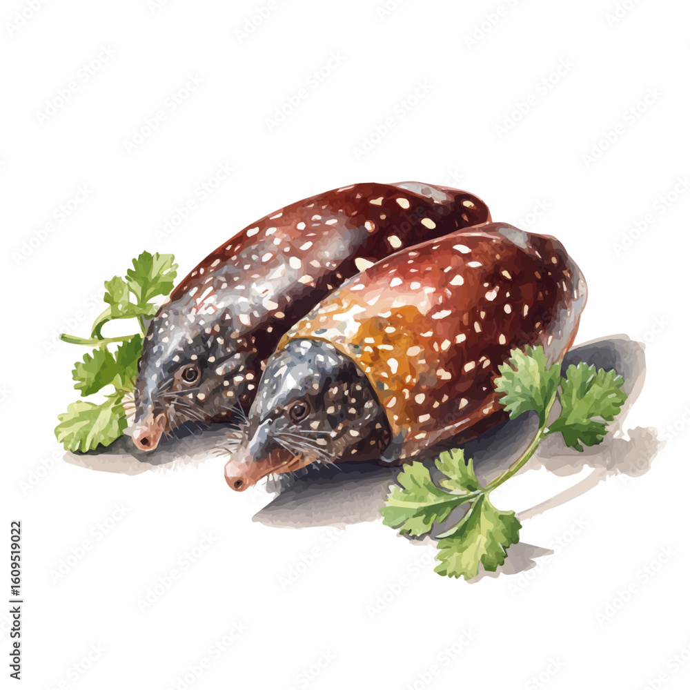 Fototapeta premium Mole Poblano in watercolor style, vector illustration, isolated on white background.