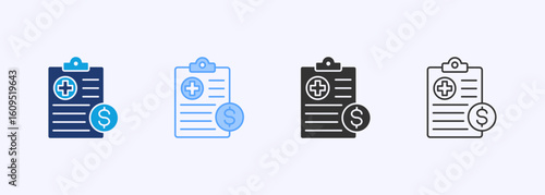 Cost Icon Set Multiple Style Collection