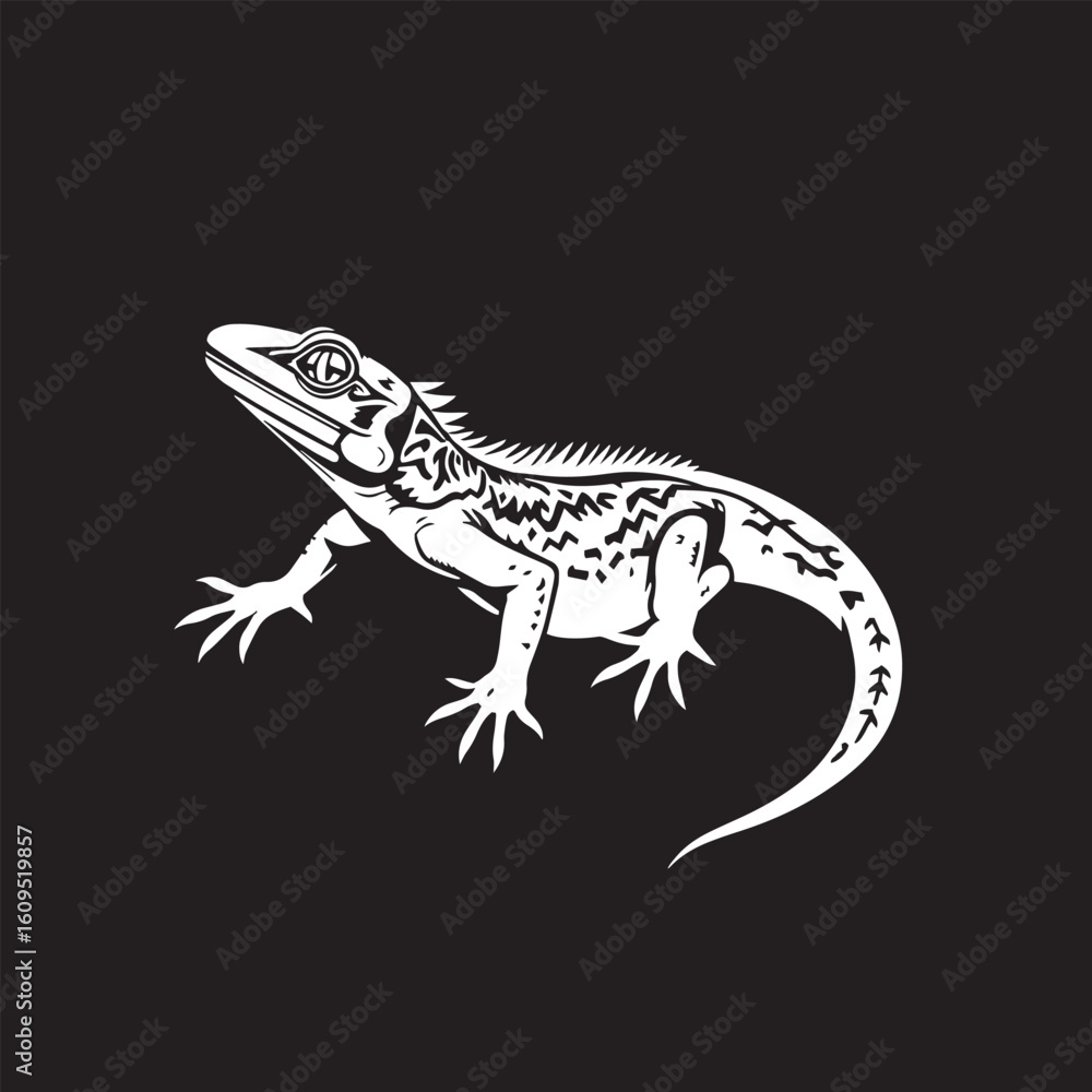 Naklejka premium Lizard vector design concept black and white illustration.