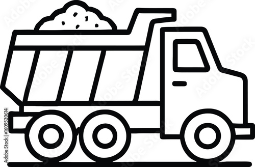 Heavy truck carrying dirt and gravel vehicle transport