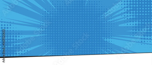 blue comic banner background design template 