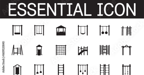 Playground equipment icons swings slide