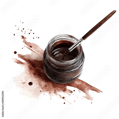Eyebrow Gel, watercolor painting, vector illustration, isolated on a white background.