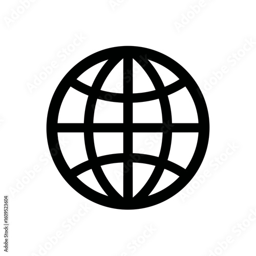 Globe icon with meridians and parallels
