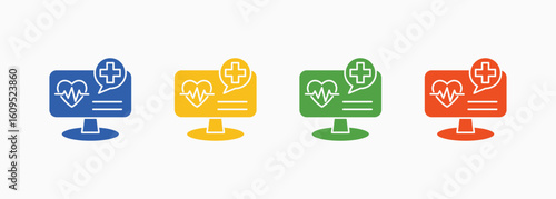 Online Icon Set Color Multiple Style Collection