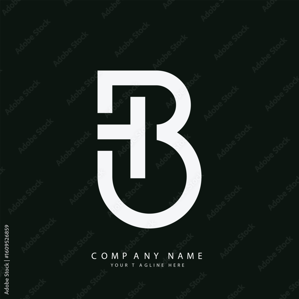 Obraz premium Letter Bh or Hb initial monogram unique logo
