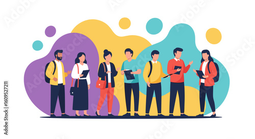 Diverse group of students collaborating, ideal for education websites or brochures.