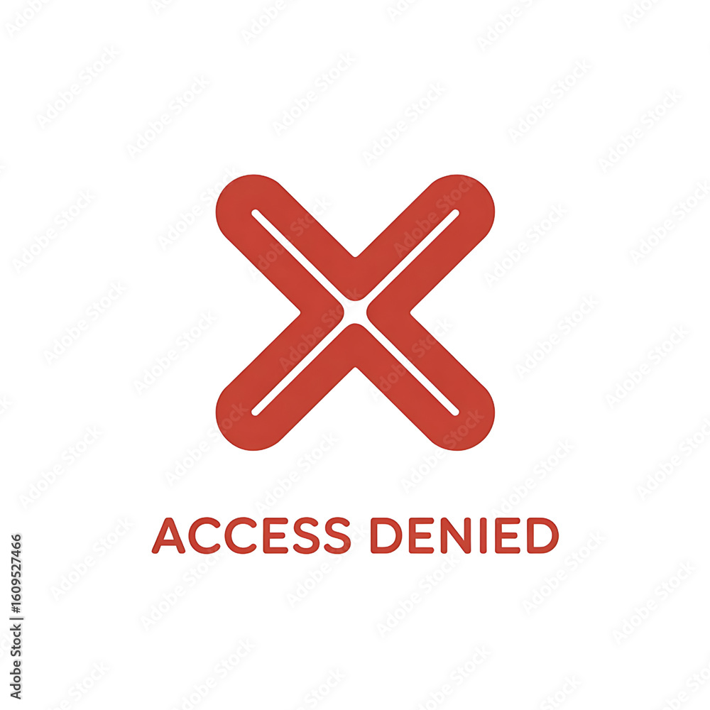 Fototapeta premium Access Denied Alert Icon Design
