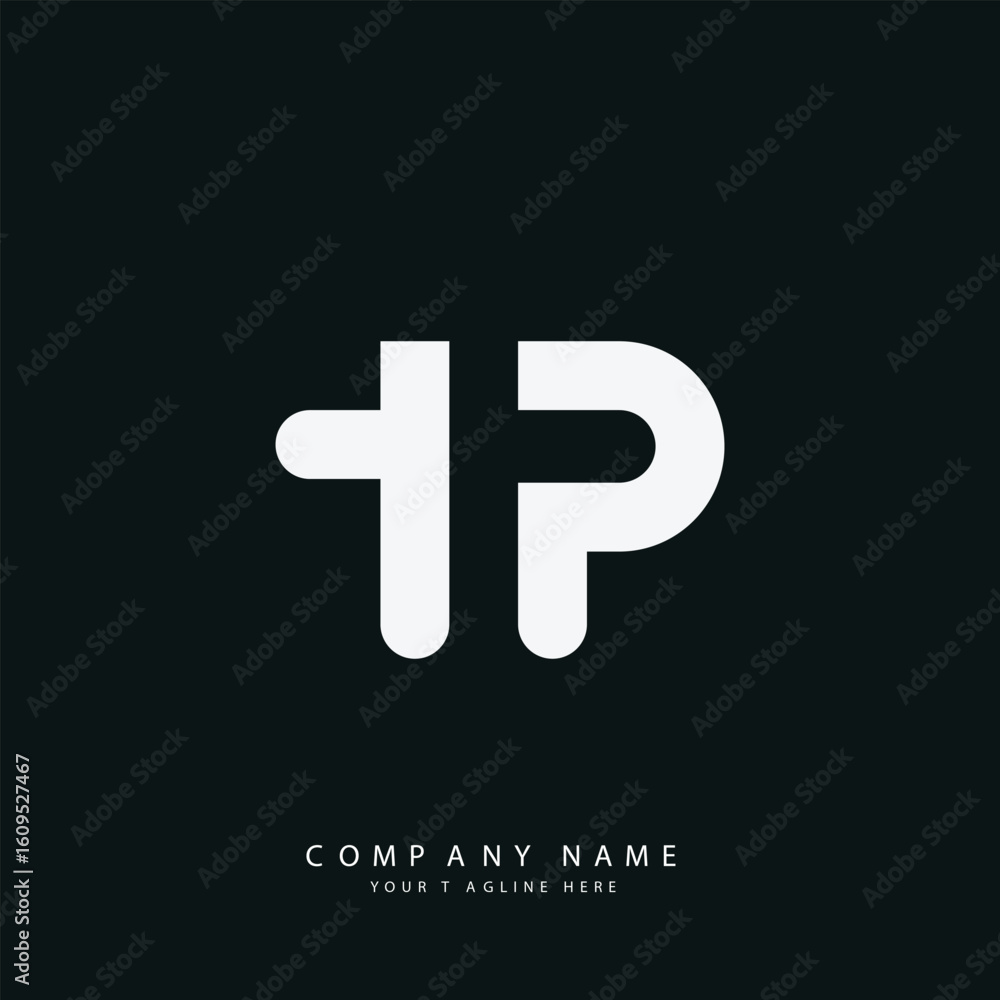 Obraz premium Letter Tp or Pt initial flat creative simple logo