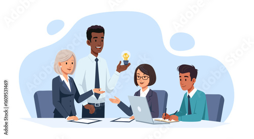 Diverse business team brainstorming, perfect for websites, presentations, and marketing materials.