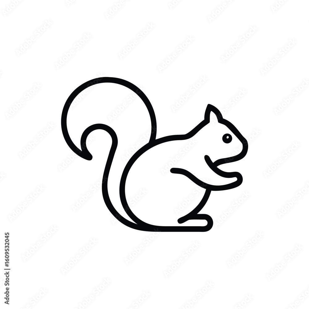 Minimalist icon a squirrel with a curled tail animal wildlife Minimalist icon a squirrel with a curled tail animal wildlife