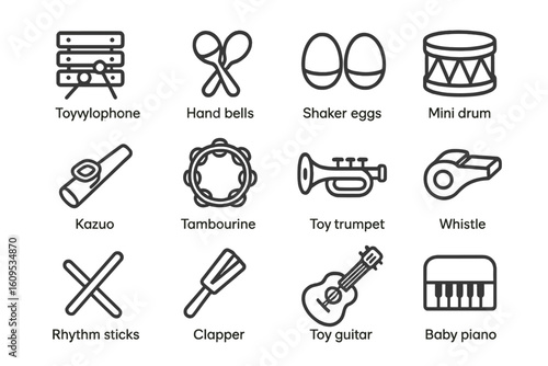 Musical toy set with instruments for children’s play and learning