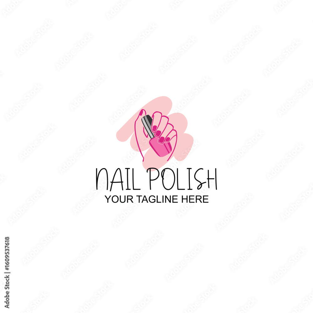 Fototapeta premium logo design for nail polish product or nail salon with creative illustration