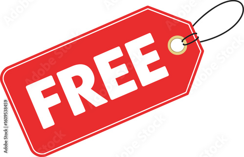 Red price tag with the word "FREE" highlighting a great deal.