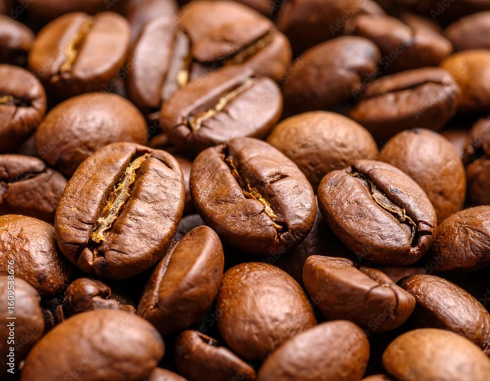 Naklejka premium Close-up of many coffee beans (1)