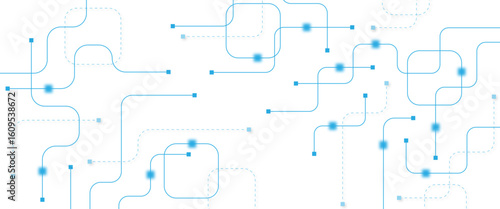 Abstract futuristic technology background. Technology background with crossed lines and dots.