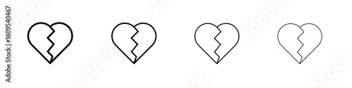 Broken heart icon illustration sign collection. vector symbol or logo.