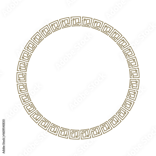Decorative round frame in greek style.