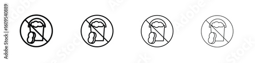 Cleaning bucket with sponge signs illustration sign collection. vector symbol or logo.