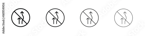 Do not overtake traffic signs illustration sign collection. vector symbol or logo.
