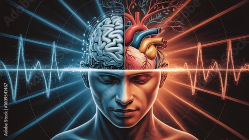 Wallpaper Mural Understanding the human mind brain and heart connection a conceptual illustration for science and health Torontodigital.ca