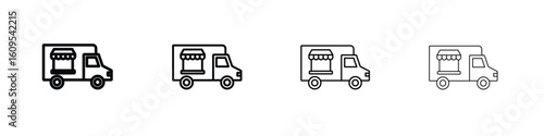 Food truck icon illustration sign collection. vector symbol or logo.