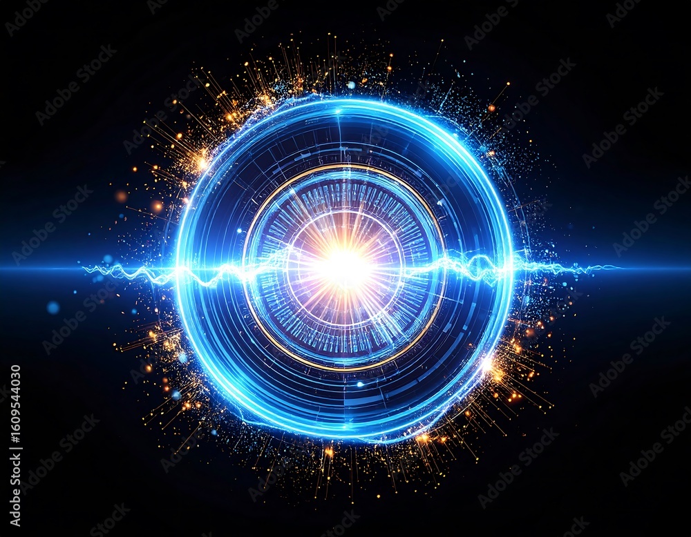 Fototapeta premium Abstract futuristic circular energy field