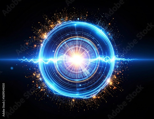 Abstract futuristic circular energy field